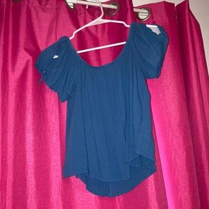Blue off the shoulder top